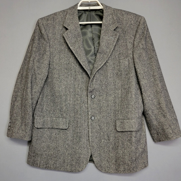 Bert Pulitzer Blazer Jacket Sports Coat Mens S 42 Camel Hair Blend Gray Button - Picture 1 of 14
